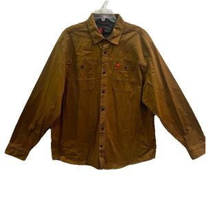 The American Outdoorsman Brown Dijon Button Down Shirt Men's Sz Xxl Stretchy